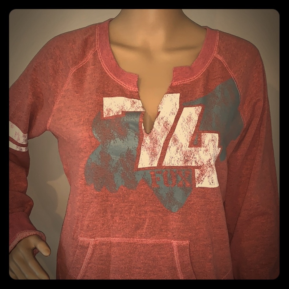 Fox riders v neck sweatshirt